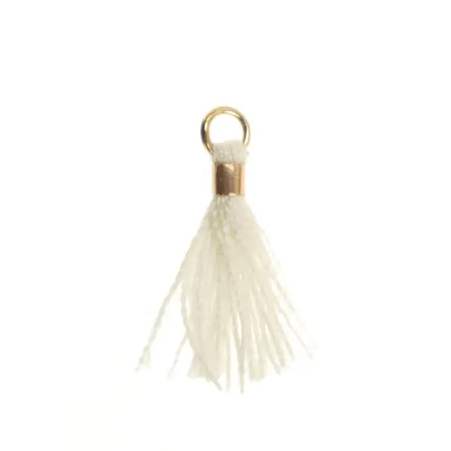 Φούντα με Κρικάκι Gold 12mm - White Gold - 4τεμ
