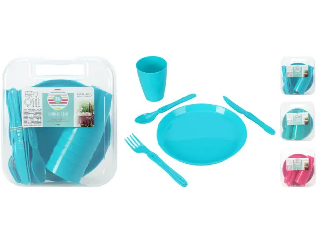 Σετ Picnic Happy Day - 31τμχ Ποτήρι, Πιάτο, Μαχαίρι, Πιρούνι, Κουτάλι 030001750