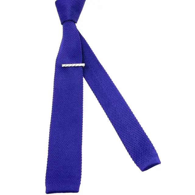 Πλεκτή Γραβάτα Μοβ Μονόχρωμη 5,5 cm 2