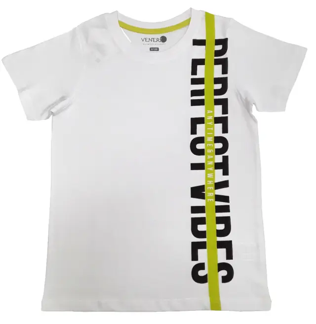 Μπλούζα T-shirt Κοντομάνικη Venere White Lime 8010652 - 10 Y