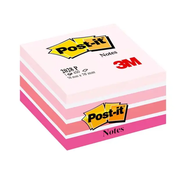 Αυτοκόλλητα Χαρτάκια 3M Post-it 76 x 76 mm (Ροζ/Μωβ) (450 Φύλλα) (2028P)