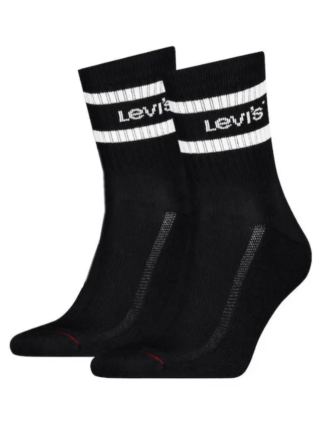 Levi's Uni Short Cut Sport Stripe Socks Μαύρο Black - 43/46