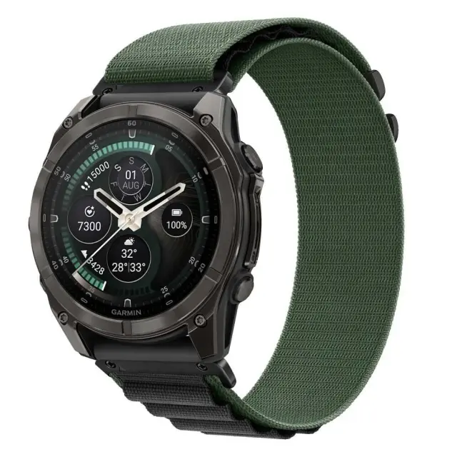 Tech-protect Nylon Pro Garmin Fenix 5x / 5x Plus / 6x / 6x Pro / 7x / 8 / 8 Pro / 9 / 9 Pro (51 Mm) Green/black 3