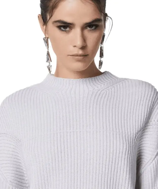 Patrizia Pepe - Γυναικείο Πουλόβερ Ribbed sweater 2K0214-K9O3A-W356 Λευκό 3