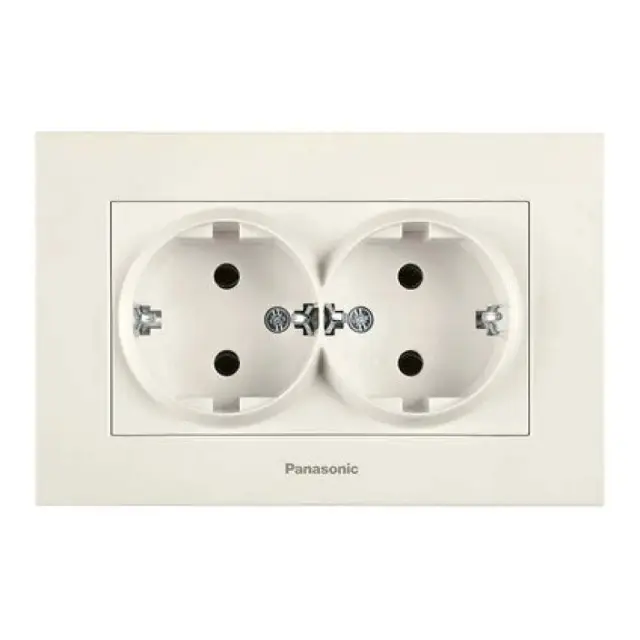 Karre Plus Beige Two Gang Earthed Socket