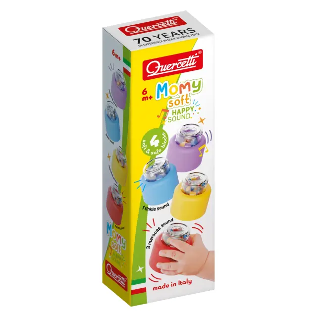 Quercetti Μαλακά Τουβλάκια με Ήχους Momy Soft Happy Sound 4τμχ (6+ μηνών) 04144