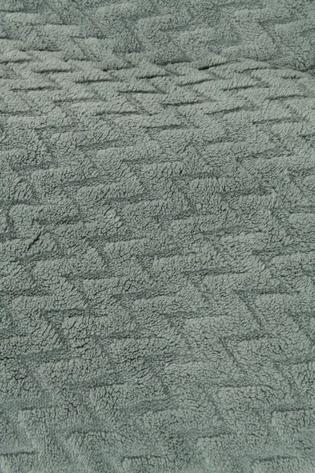 Κουβερτοπάπλωμα 240x260 King Size 730gsm Flannel Fleece Nima Muffle Smooky Green 100% Πολυέστερ 2