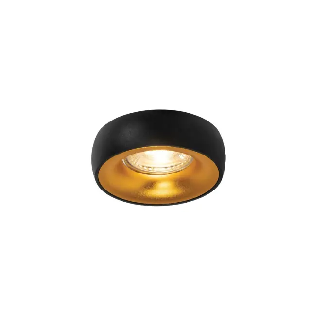 Ikon 03308/BG Χωνευτό σποτ σταθερό GU10/PAR16 ø8.5cm sanded black outside+gold inside Μαύρο/Χρυσό