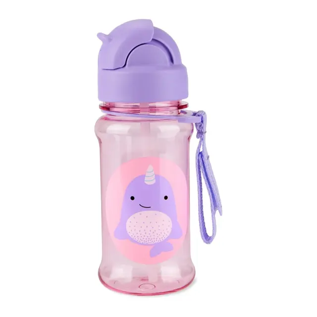 Skip Hop Zoo Tritan Παγούρι με Καλαμάκι 355ml Narwhal Pink