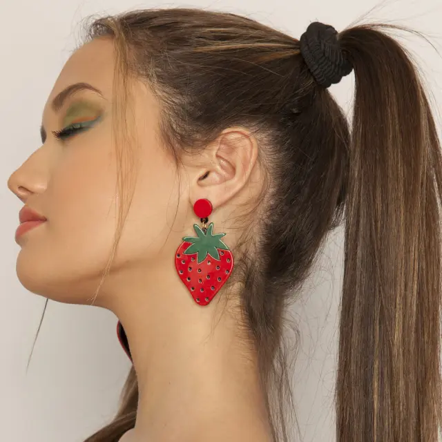 Ghetto Strawberry Acrylic Earrings 2