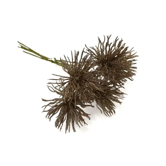 Κλαδάκι τεχνητό με γκλίτερ, μπρονζέ, 9cm
