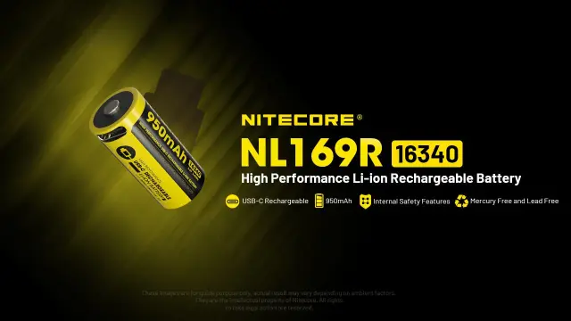 ΜΠΑΤΑΡΙΑ NITECORE 16340 / 950mAh / NL169 (τιμή τεμαχίου) 3
