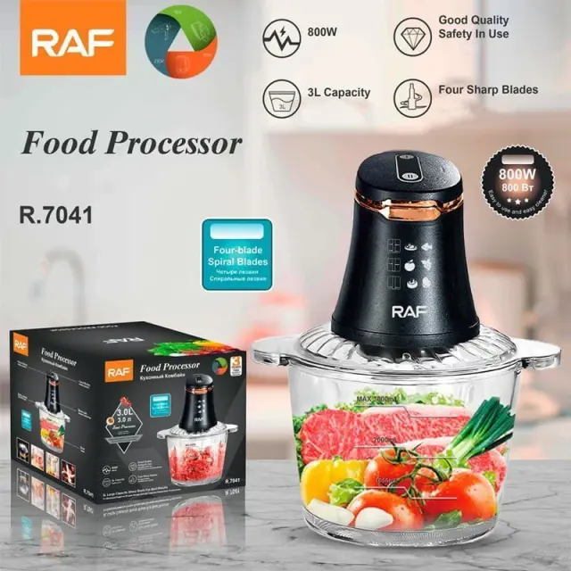 Raf Πολυκόπτης Multi 800W με Δοχείο 3lt R.7041 - Food Processor 97011 2