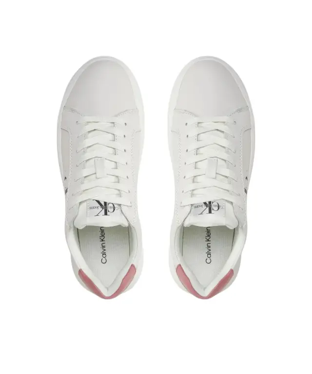 Calvin Klein - Γυναικεία Δερμάτινα Sneakers Chunky Cupsole Mono Wn YW0YW00823-02S Λευκό - 40 3