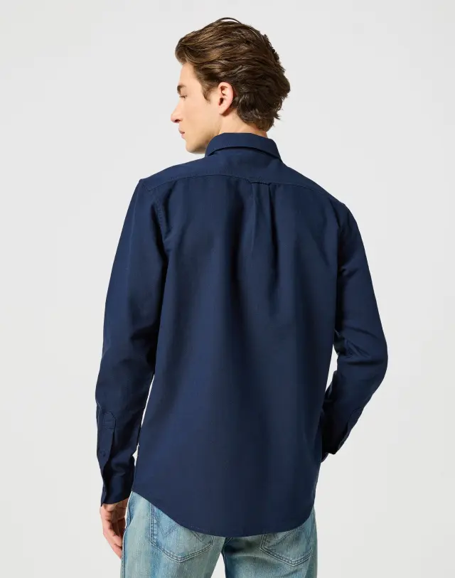 Wrangler Ανδρικό Πουκάμισο Oxford 112357241 – Dark Navy - S 2