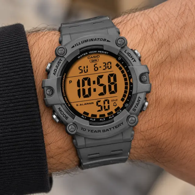Ανδρικό Ψηφιακό Ρολόι Casio 11-AE-1500WHC-8AVEF Γκρι 2