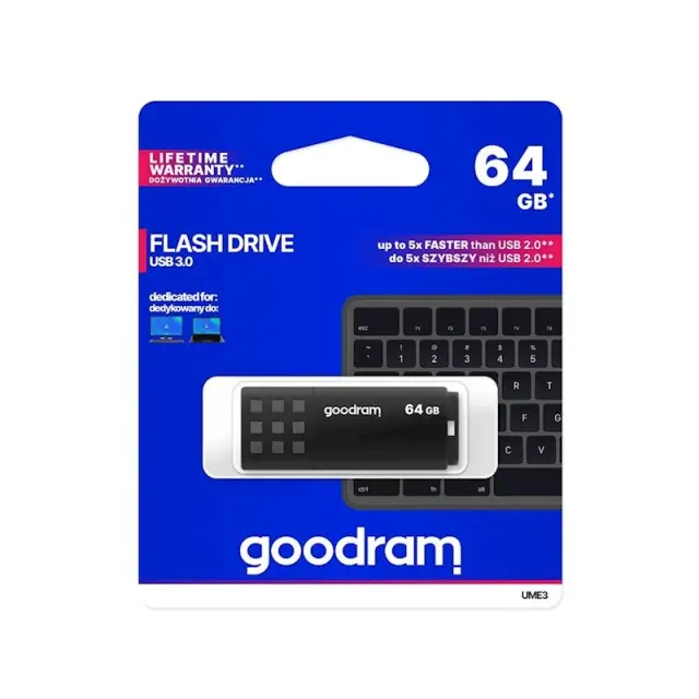 Goodram UME3 USB flash drive 64 GB USB Type-A 3.0 (3.1 Gen 1) Black