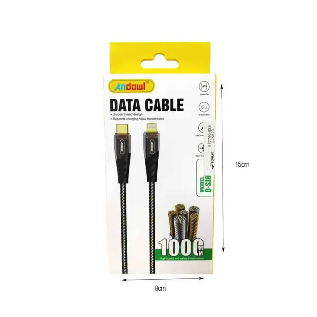 Andowl Καλώδιο Δεδομένων Type-C σε Lightning 1m 3A Q-SJ8090 - Data Cable 075829 2