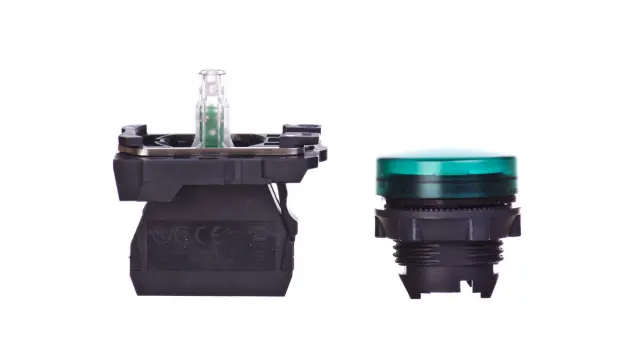 Harmony XB5, Pilot light, plastic, green, Ø22, plain lens with integral LED, 24 V AC/DC