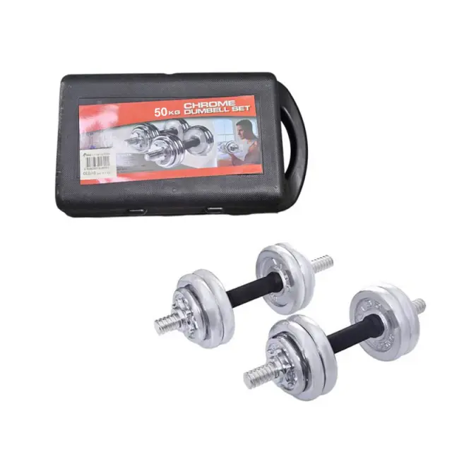 York Fitness Αλτήρες Σετ 50kg σε Βαλιτσάκι - Chrome Dumbell Set 50kg 0173011