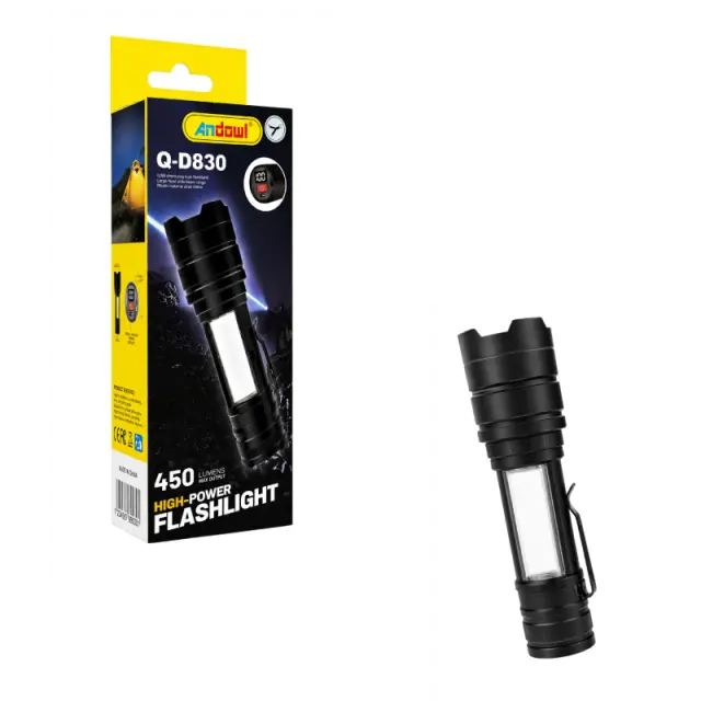 Andowl Επαναφορτιζόμενος Φακός Χειρός Q-D830 - Rechargeable Flashlight 0751177