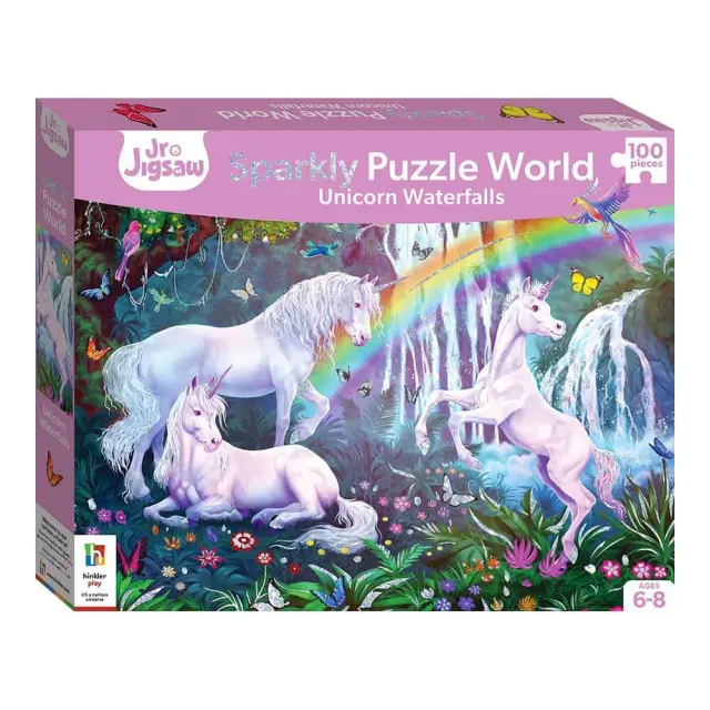 Παζλ Junior ιριδίζον 100τμχ Unicorn Waterfalls Hinkler