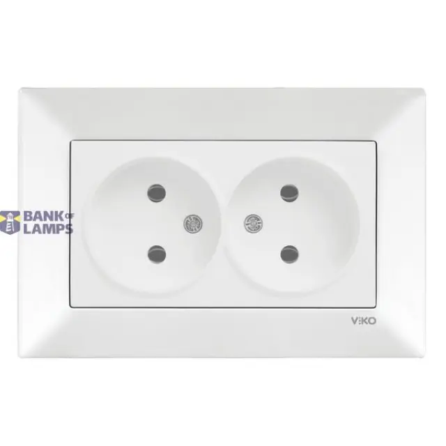 Meridian White Two Gang Socket