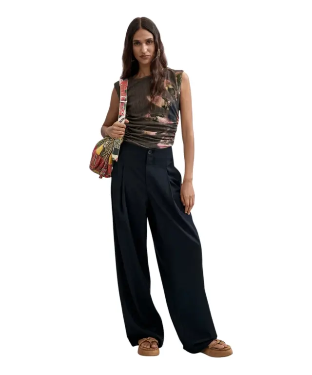 Desigual - Γυναικείο Παντελόνι Lucia 26WWPW11-2000 Μαύρο