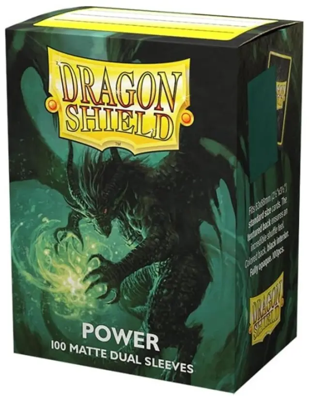 Dragon Shield Dual Matte Sleeves - Metallic Green / Power (100 Sleeves)