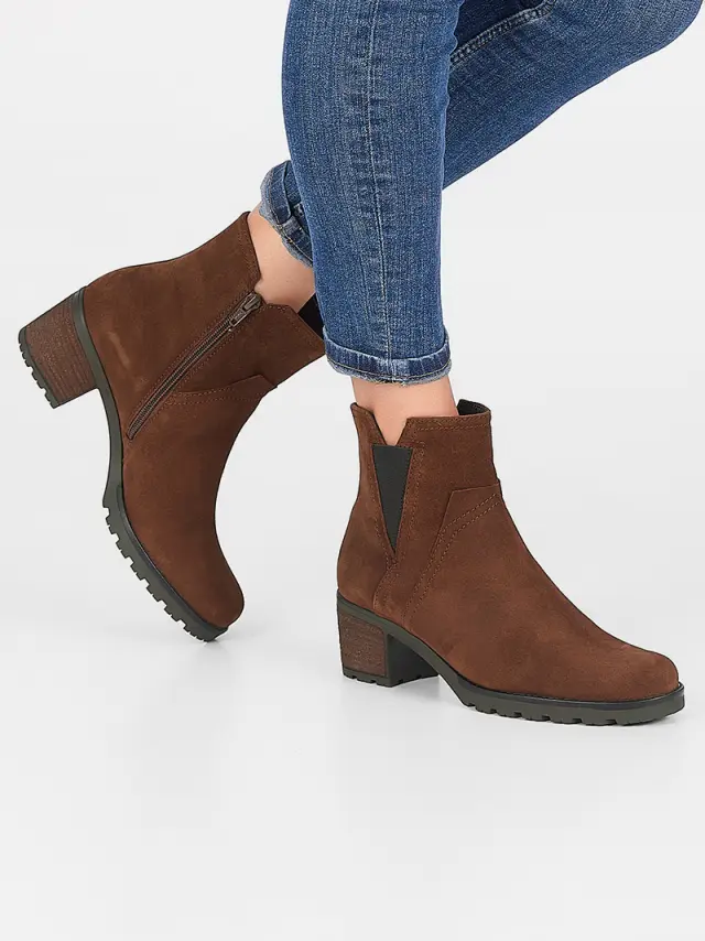 Gabor Μποτάκια με Τακούνι Γυναικείο δέρμα Nubuck Καφέ GAB/52804 41-WHISKY 2