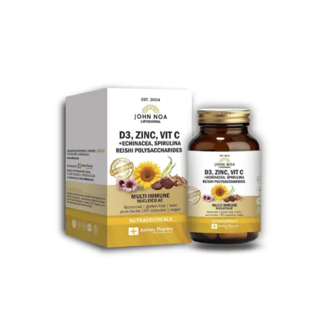 JOHN NOA Liposomal D3, Zinc, Vit , Echinacea, Spirulina, Reishi για την Ενίσχυση του Ανοσοποιητικού 60caps