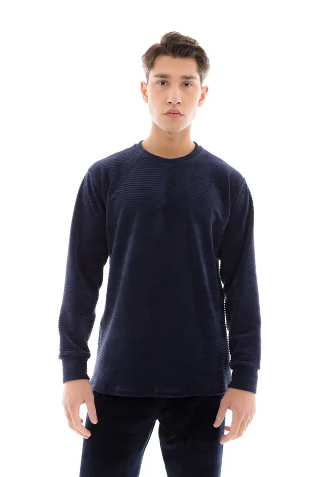WN-M635 - Yacht Blue - PYJAMA VELVET STIPE 3