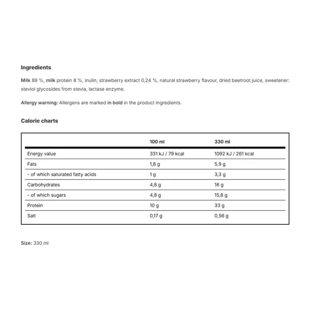 Vilgain Protein Milkshake Strawberry 2