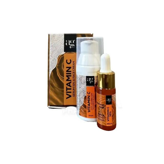 AG PHARM - Vitamin C 10% Serum 10ml & Face Cream 30ml