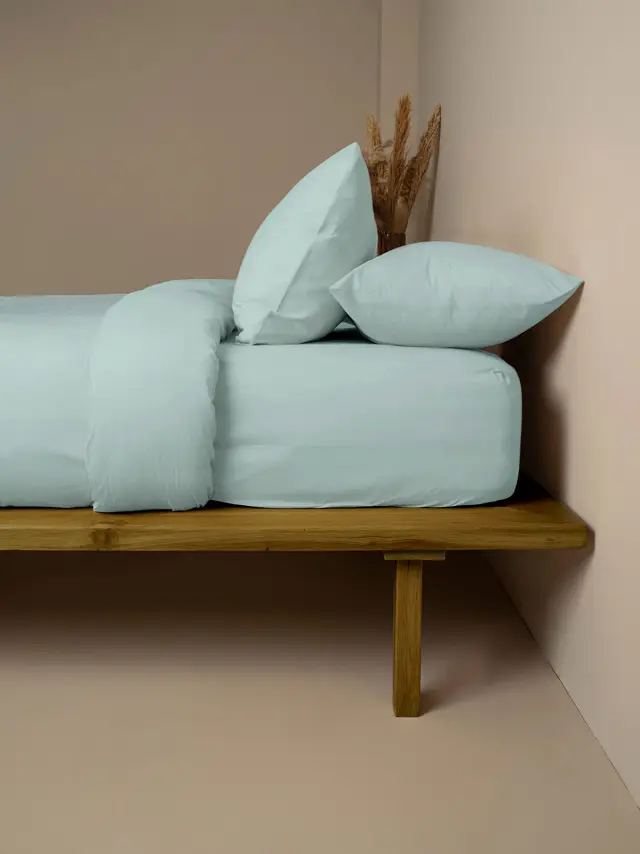 Σεντόνι Cotton Feelings φλατ 114 Light Aqua Υπέρδιπλο (235x270) Sunshine