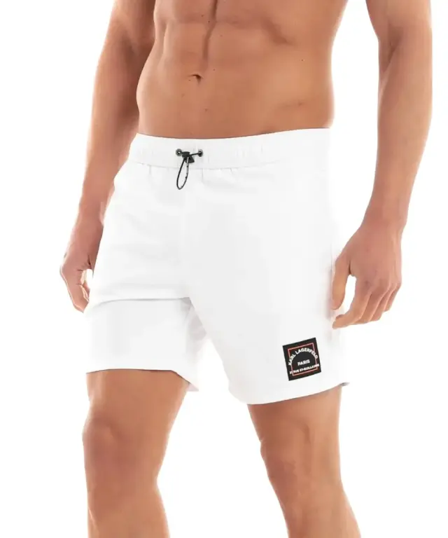 Karl Lagerfeld - Ανδρικό Μαγιό Σορτς KL22MBM01-WHITE Λευκό - S 2
