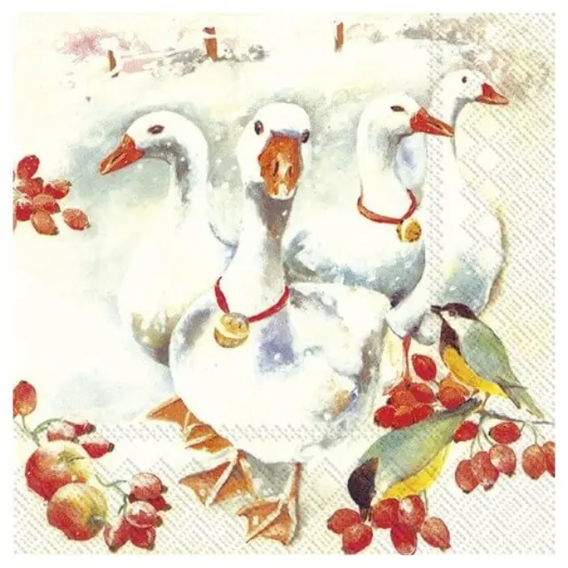 Χαρτοπετσέτα για decoupage, Winter goose