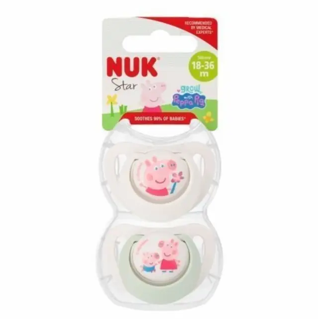 NUK Peppa Pig Star Πιπίλα Σιλικόνης 18-36m, 2τεμ