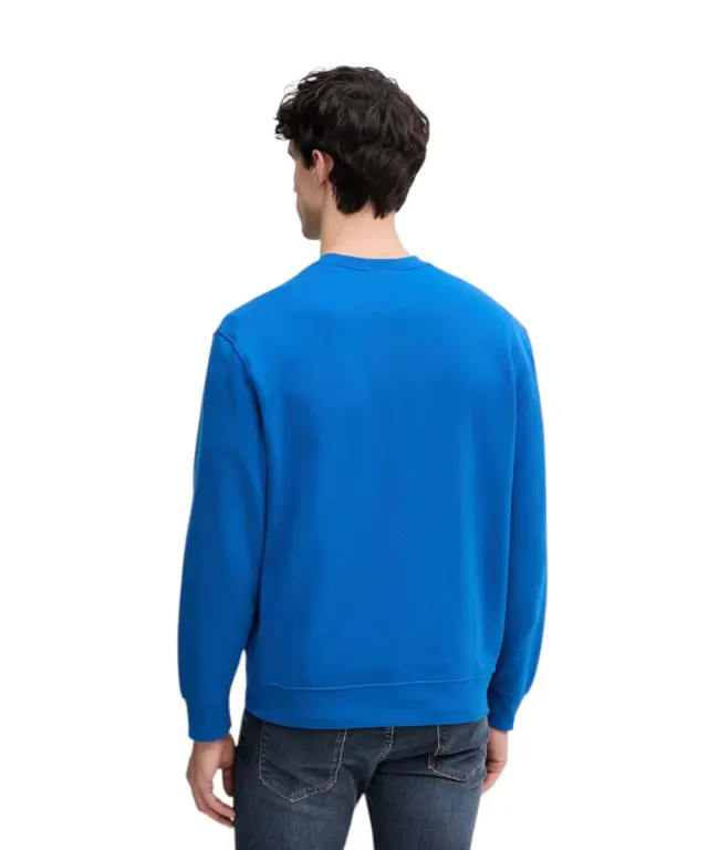 Calvin Klein - Ανδρική Μακρυμάνικη Φούτερ French Terry Woven Label Hoodie LV04RG269G-2ZU Μπλε 3