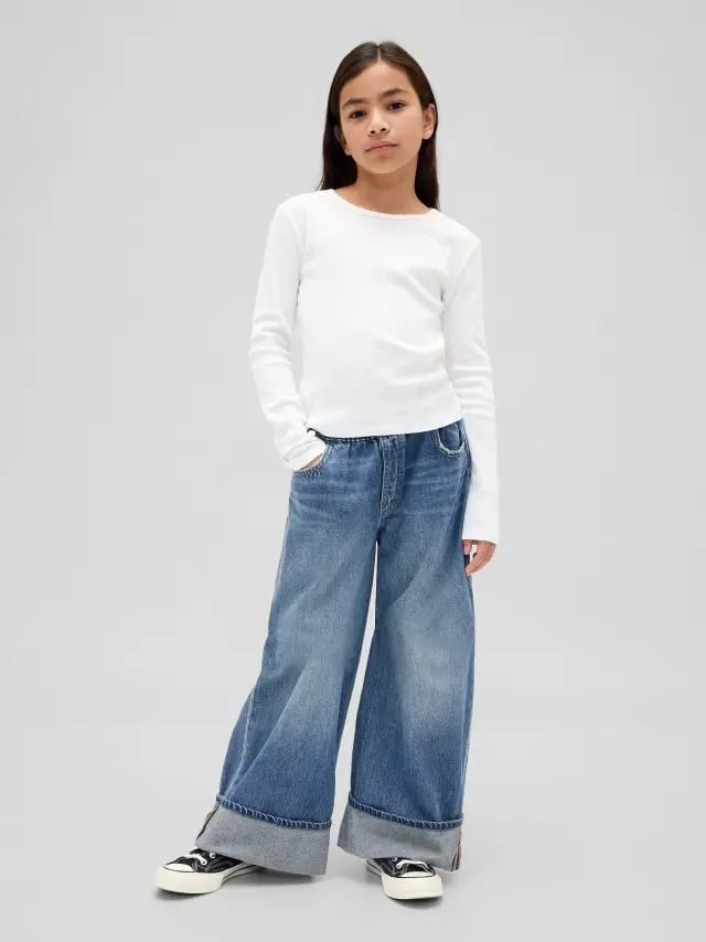 Παιδικό Low Rise Easy Wide-Leg Baggy Τζιν Παντελόνι Medium wash