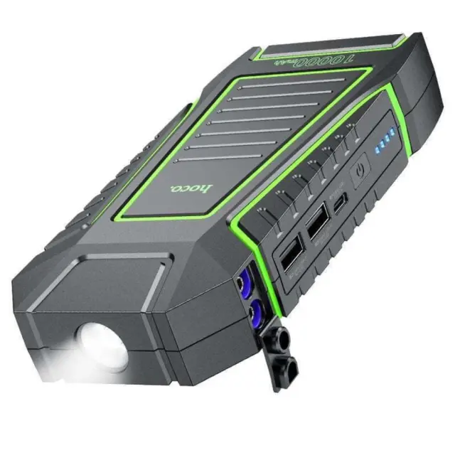 Εκκινητής Μπαταρίας Αυτοκινήτου Hoco QS1 600A και Power Bank 10000mAh 5V/2.4A 2xUSB-A 1xUSB-C με SOS Mode και Φακό Μαύρος 2