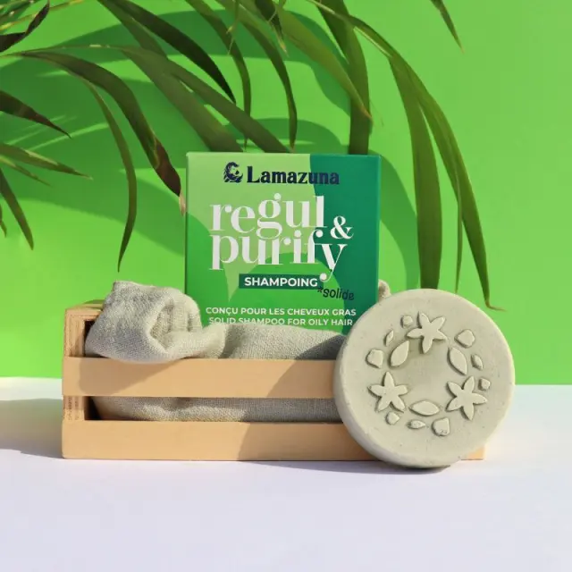 Lamazuna Solid Shampoo For Oily Hair Regul & Purify - Φυσικό Στερεό Σαμπουάν για Λιπαρά Μαλλιά με Πράσινη Άργιλο & Σπιρουλίνα 2