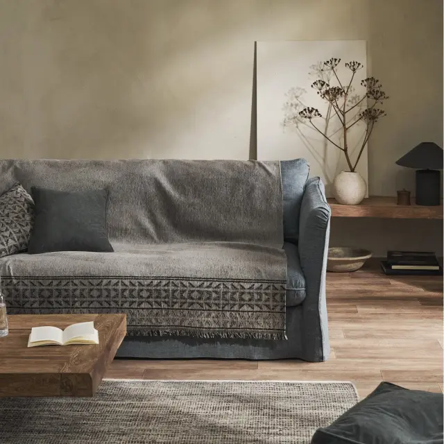 Ριχτάρι Τετραθέσιου Gofis Home Indira Ash Beige Black 258/13 180x350 3