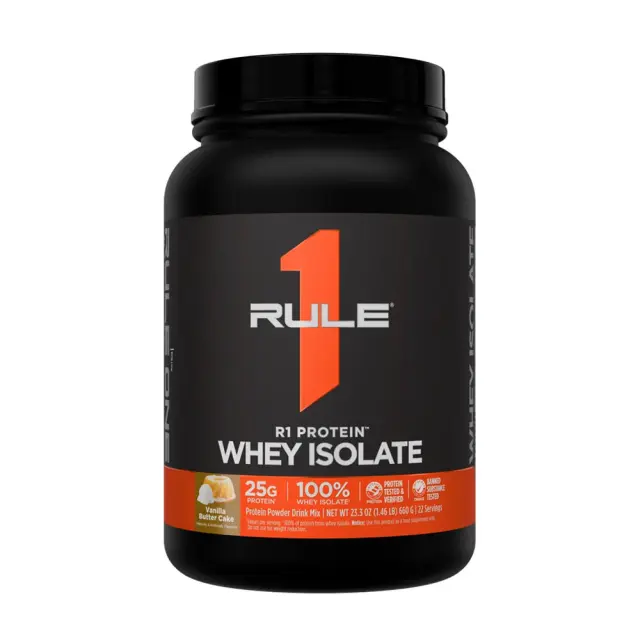 Rule1 R1 Protein Whey Isolate vanilla-butter-cake, 1-5-lbs
