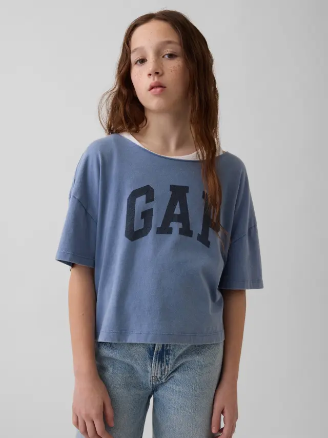 Παιδική Μπλούζα Oversized με Ανοιχτή Λαιμόκοψη Bainbridge blue