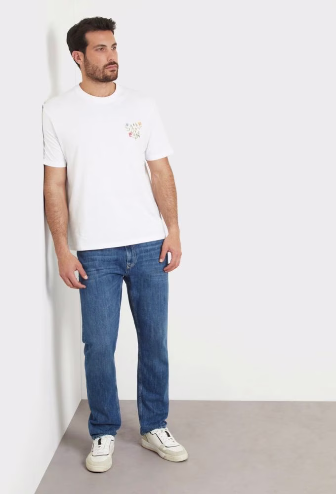 Guess Ανδρικό T-shirt Κοντομάνικο Λευκό Άσπρο - XL 2