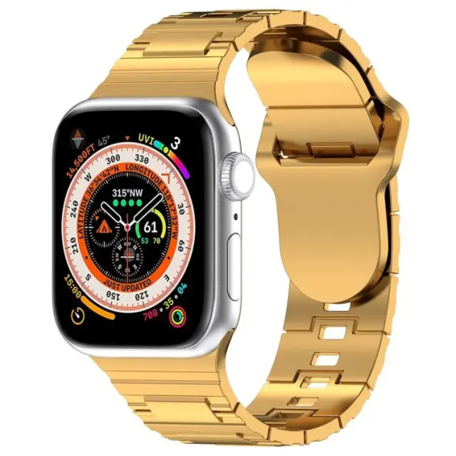 Armor Style Ανταλλακτικό Λουράκι Σιλικόνης για Apple Watch 44/45/46/49mm - Gold OEM 2