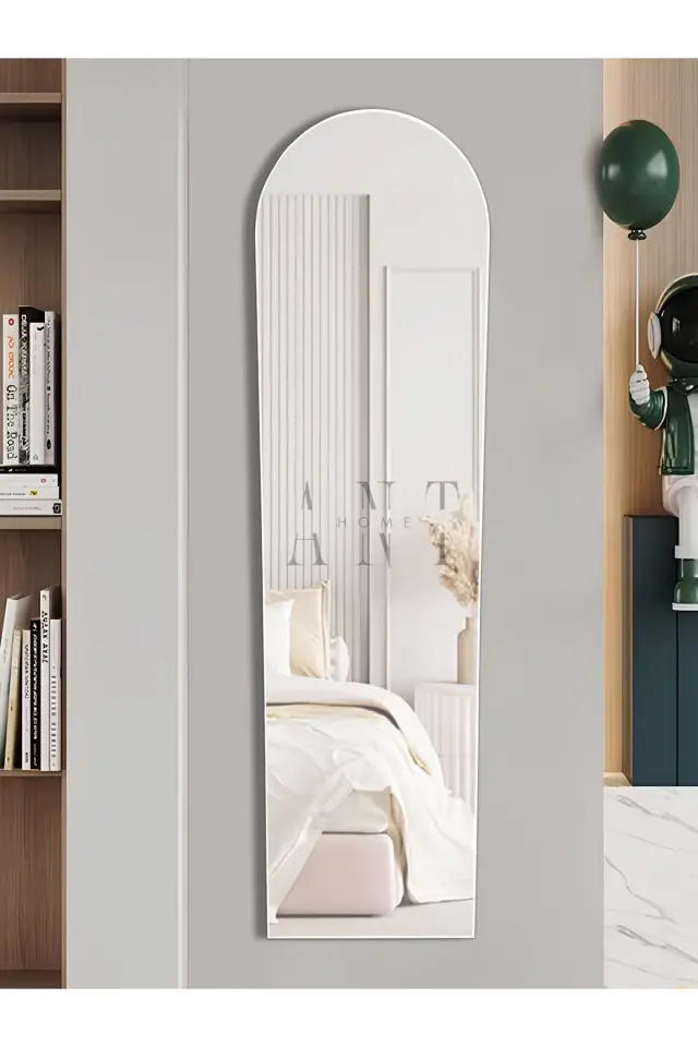Stewehome Διακοσμητικός καθρέφτης τοίχου MDF οβάλ Λευκό 165x45 cm 2