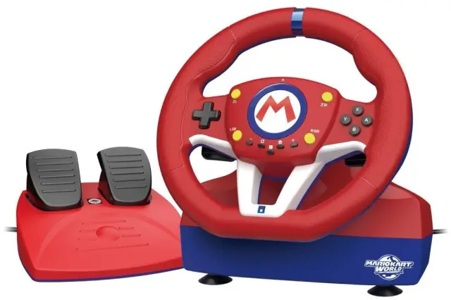 HORI Mario Kart Racing Wheel Pro Mini Τιμονιέρα με Πετάλια για Nintendo Switch 2, Switch + OLED, USB, Προγραμματιζόμενα Πλήκτρα – NSX-122E 3