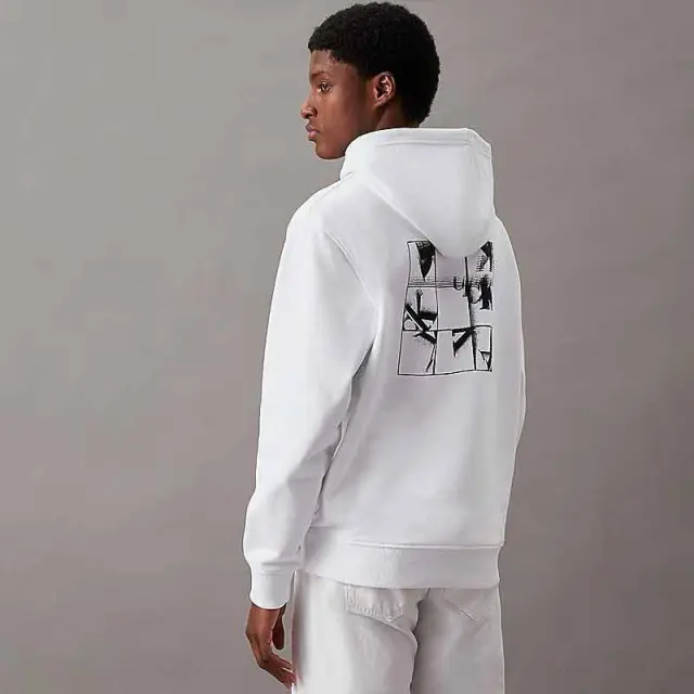 Calvin Klein - Ανδρικό Φούτερ Grid Monogram Regular Fit J30J325639-YAF Λευκό - 2XL 2